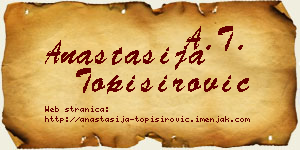 Anastasija Topisirović vizit kartica